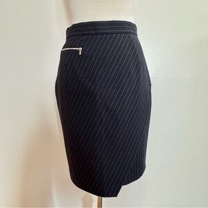 H&M Navy Pinstripe Pencil Skirt